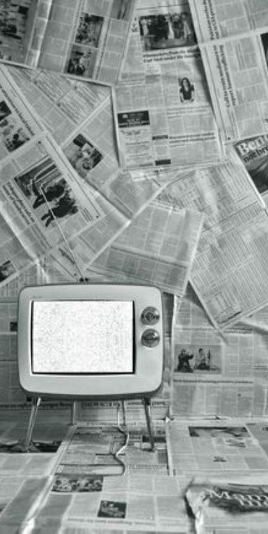 old tv an newspapers