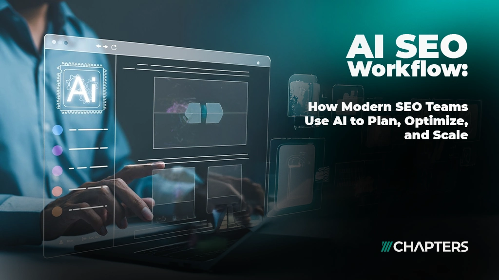 cover image for a blog titled "AI SEO Workflow"